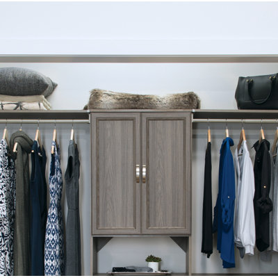 84" W - 120" W Closet System with Doors, Drawers and Shoe Shelves