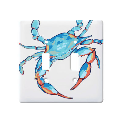 Plaque murale d'interrupteur à bascule Tropical Happy Crab