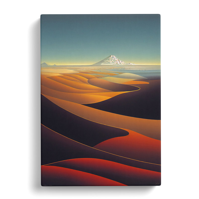 Landscape Abstract Mountains No.6 - Print, 50cm H x 35cm W, Wrapped Canvas, No Matte