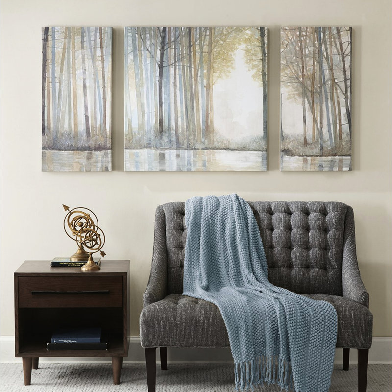 3 Wall Art - Forest With Texture And Hanging Elements Canvas Serene Scene Options