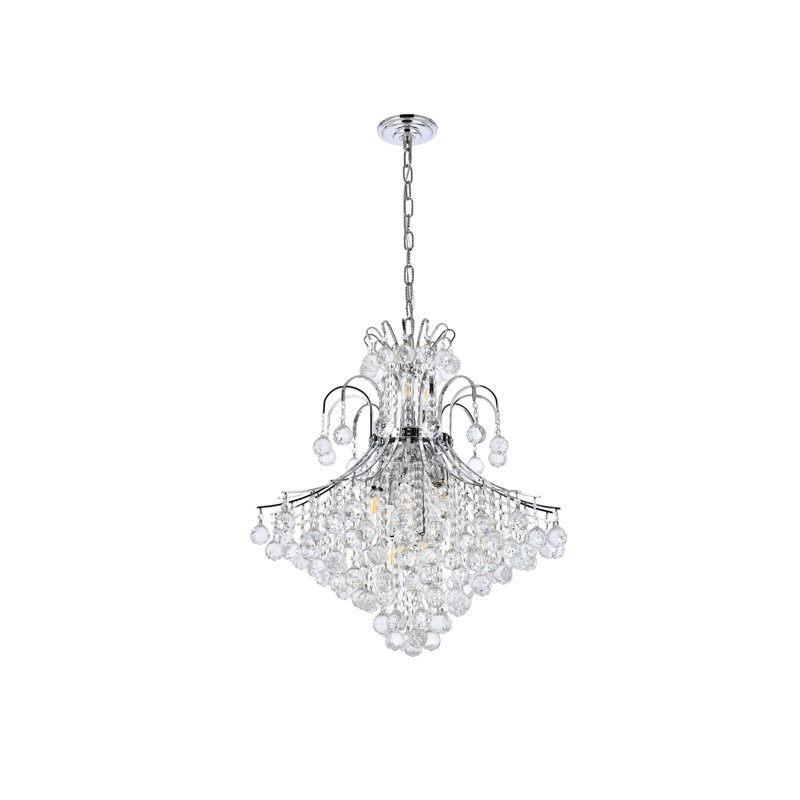 Stoller 10-Light Crystal 2-Tier Empire Chandelier , 25", Chrome