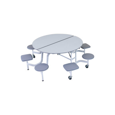 Mobile Stool Table - Round - 8 Stools