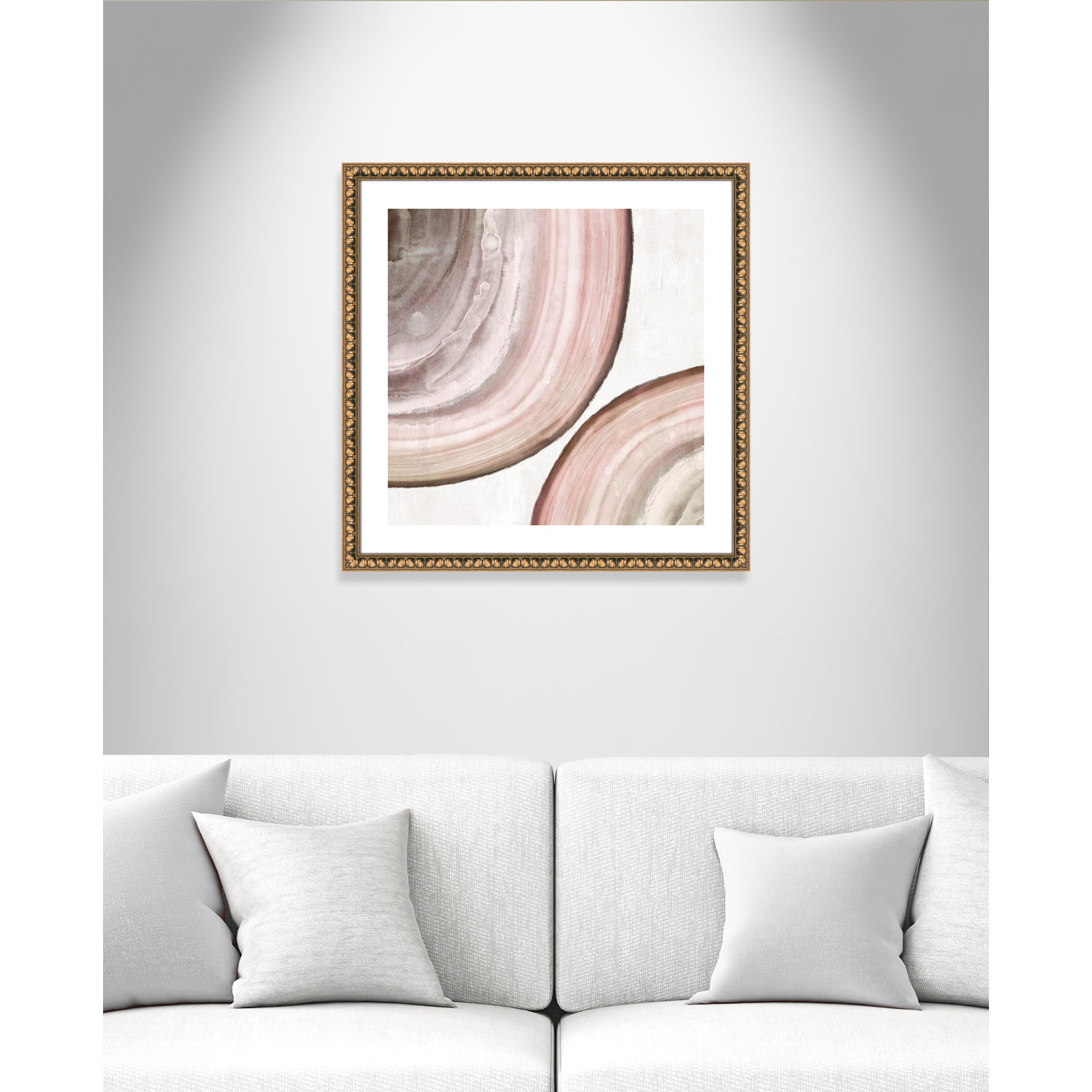 Boyd "Endless Blush" Painting by Eva Watts, 28.75" H x 28.75" W x 1.13" D, Gold Bead Framed Paper
