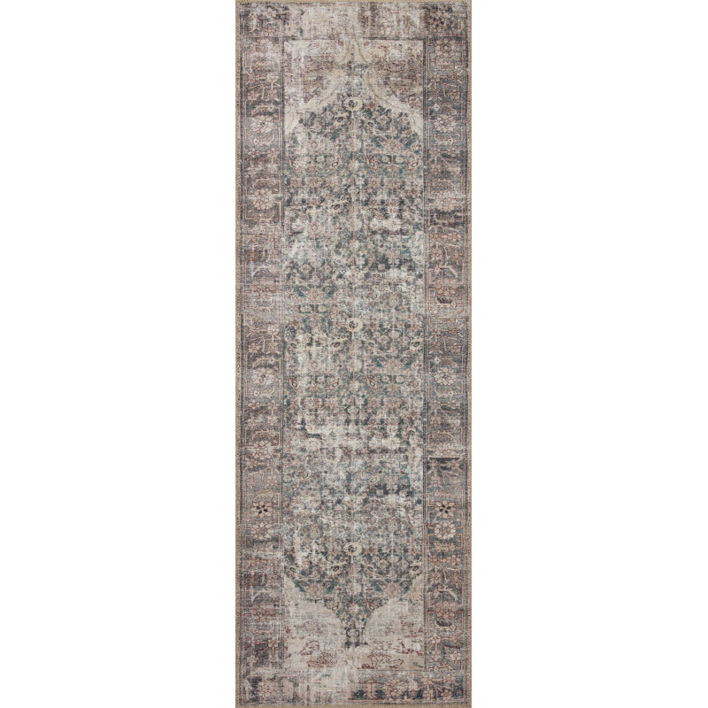 Amber Lewis x Loloi Georgie Lagoon / Beige Area Rug, Runner 2'6" x 9'6"