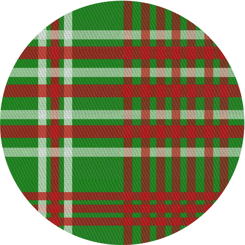 Tapis décoratif vert écossais privette, Rond 6 pi