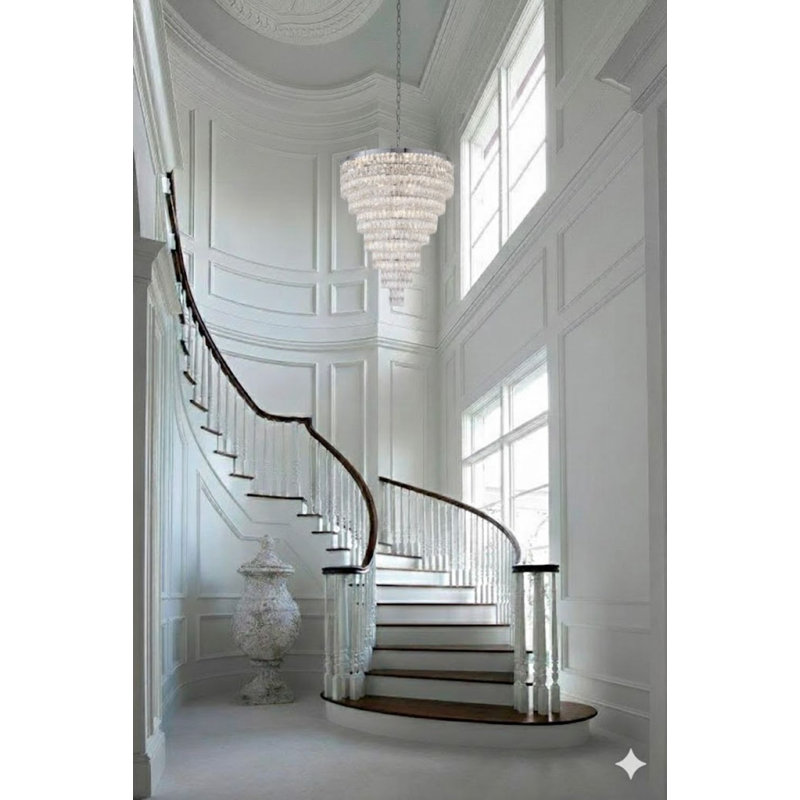 Creyton 27 Light Chandelier With Crystal Accents, Chrome
