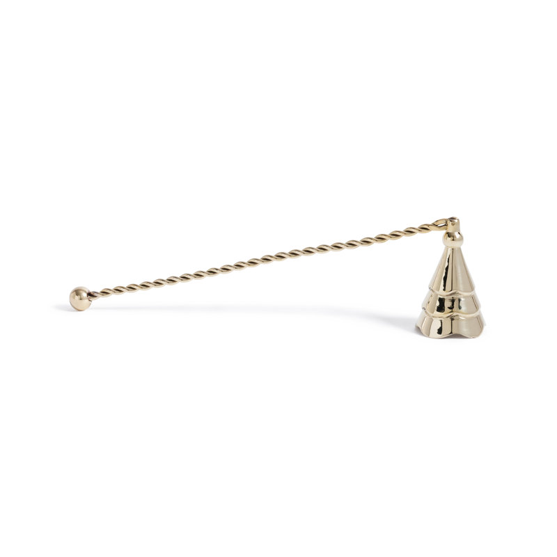 Bougie de Noël en forme d'arbre de Noël, Métal ondulé doré