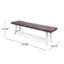 Bancs d'extérieur Carlisle, brun foncé sablé + blanc (ensemble de 2)