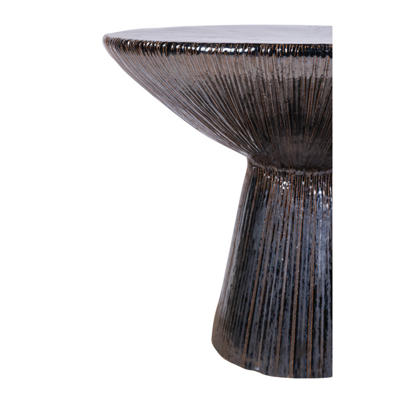 Sunburst Outdoor Round Side Table, Smoke Semi Gloss