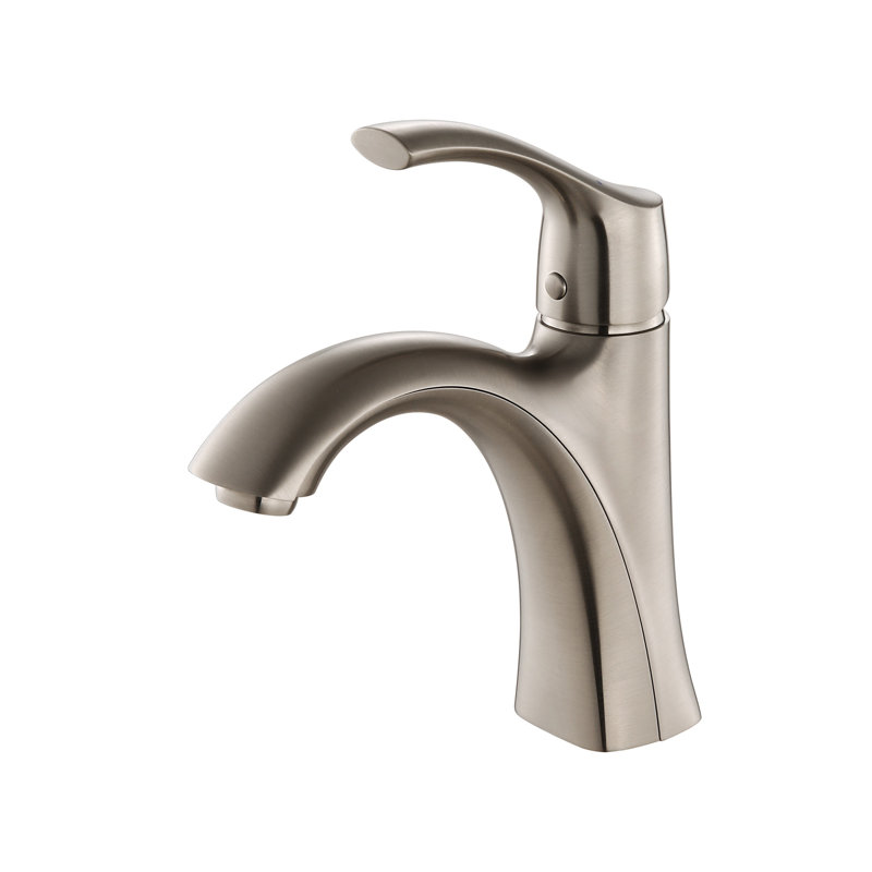 Single-handle Bathroom Faucet with Drain Assembly, Brushed Nickel