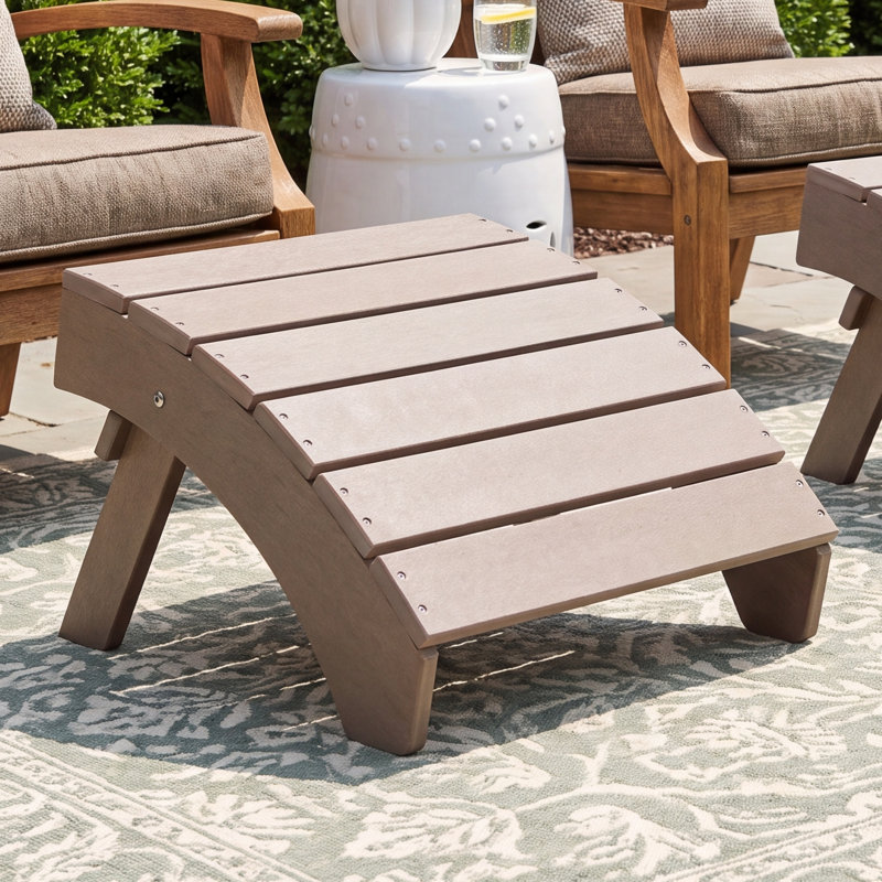 Emory Outdoor Ottoman, Grayish Brown
