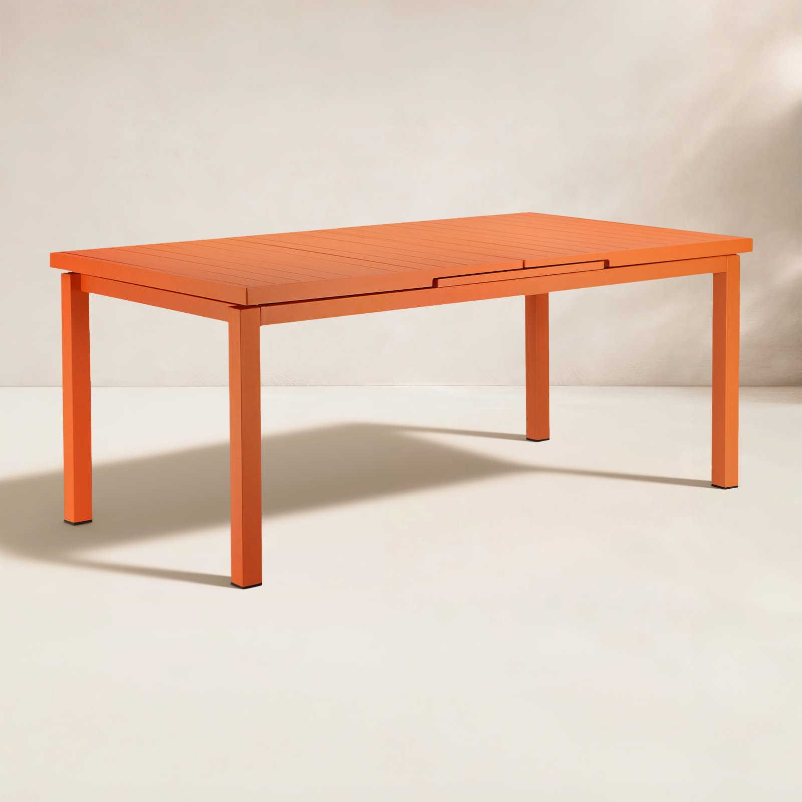 Ottie 96 " Extendable Patio Dining Table, Orange