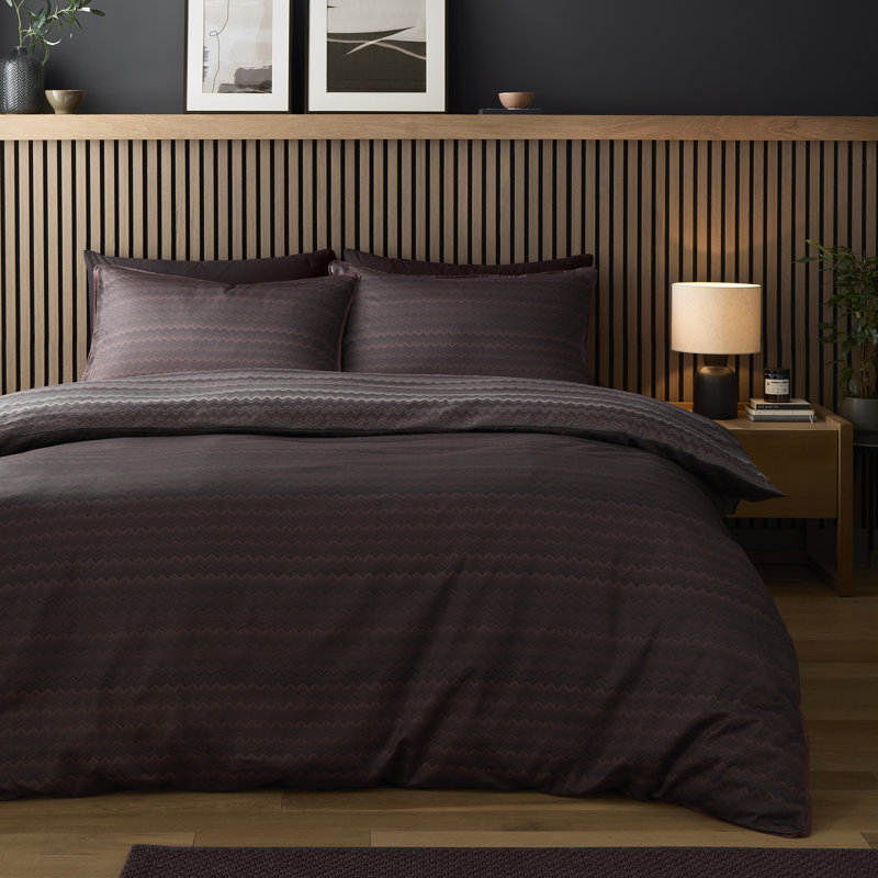 Chevron Stripe Cotton Striped Duvet Cover Set, Double Bed (200 x 200 cm)