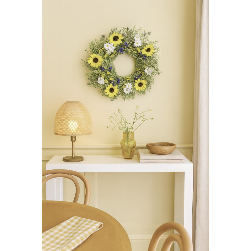 Handmade Mixed Greenery and Lavender Twig and Real Floral Wreath, 26" H x 26" W x 5" D