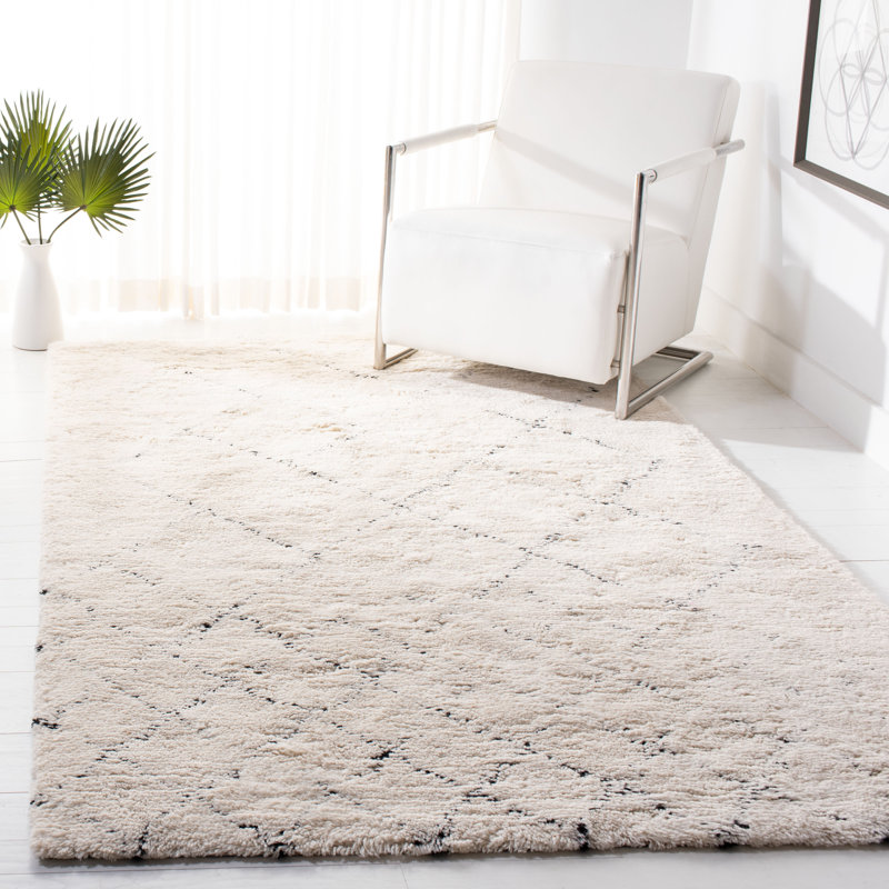 Powell Hand Tufted Wool Geometric Rug, Rectangle 5' x 8'