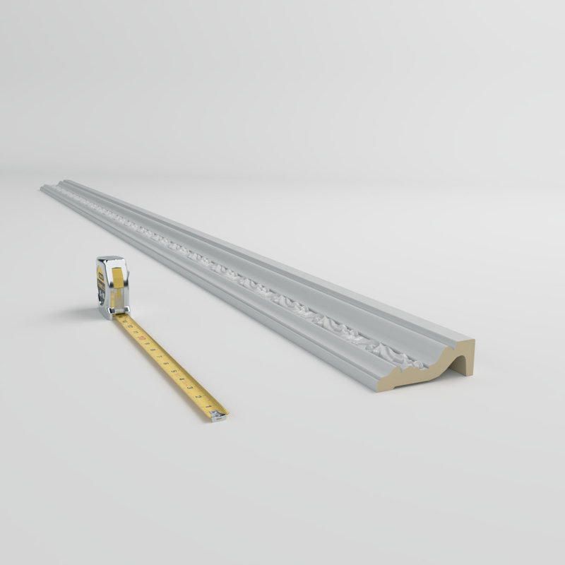 Primed Geometric Polyurethane Chair Rail Moulding Sample