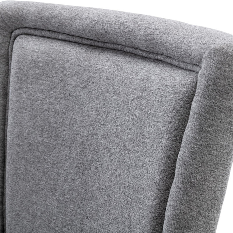 Linen Upholstered Side Chair  Dining Chair, Grey, 2, Brown
