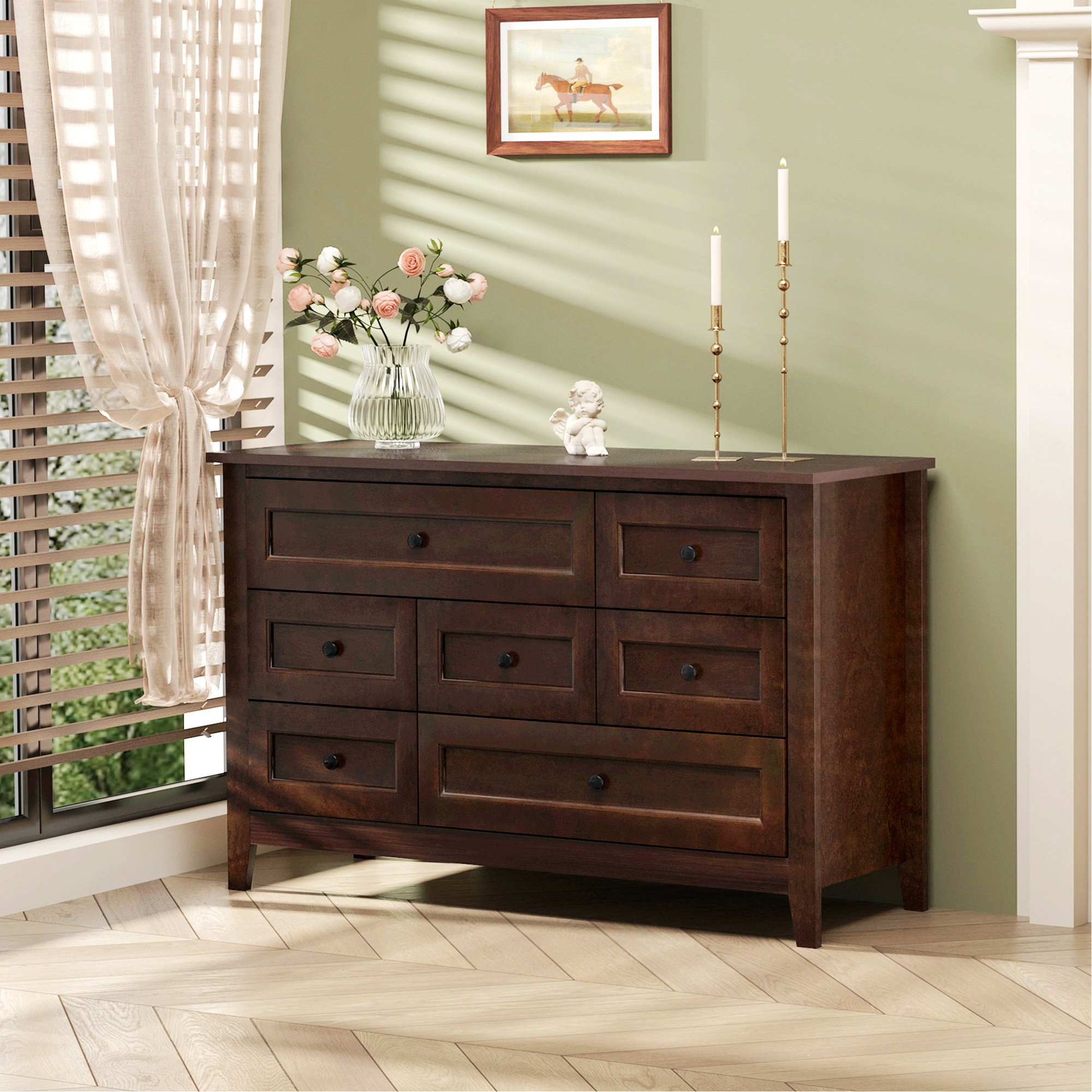 Red Barrel Studio Solid Wood Spray-Painted Drawer Dresser Bar - Wayfair ...