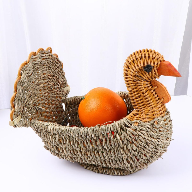 Batts Best Turkey Shaped Willow Bread Basket