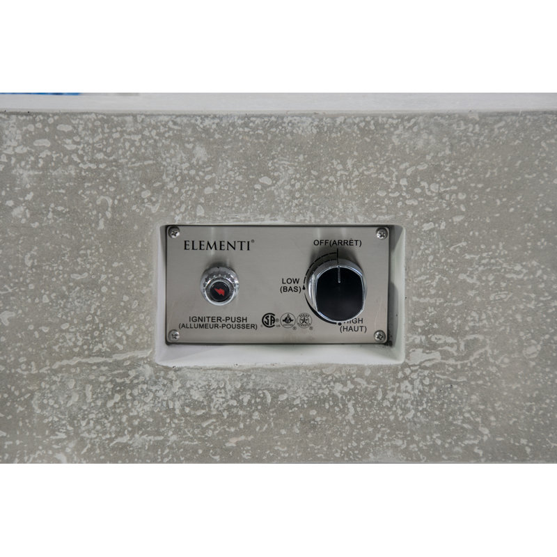 Rectangle Concrete Smokeless Outdoor Fireplace, Propane, Light Grey