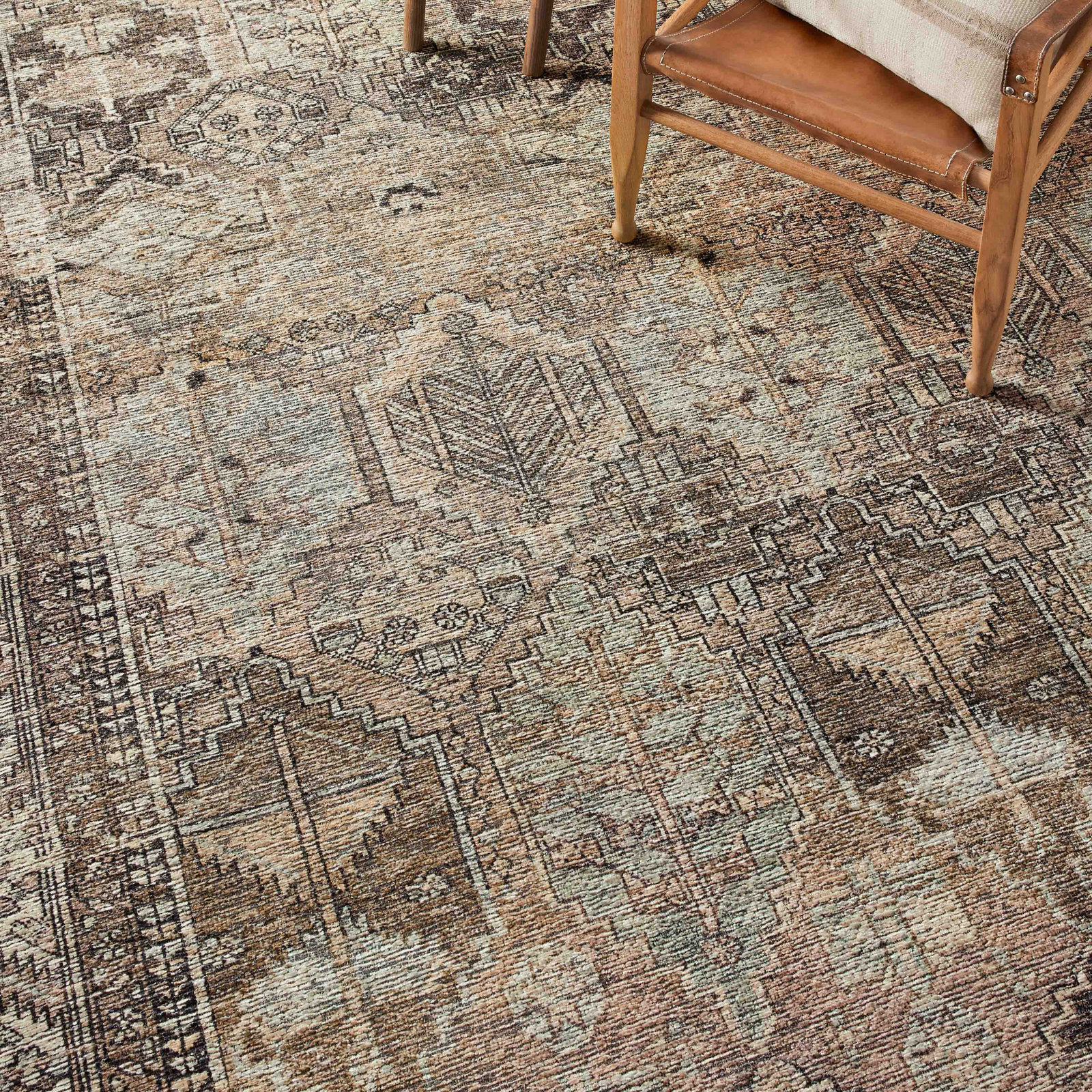 Amber Lewis x Loloi Billie Oriental Clay/Sage Area Rug, Rectangle 10' x 14'