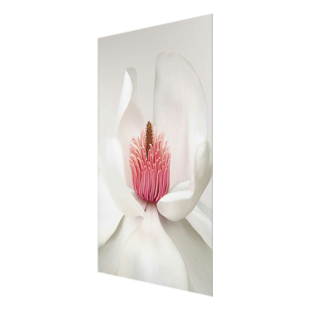 Glasbild Rosa Magnolie