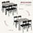 Dining Table Set for 4, Kitchen Table with Upholstered Chairs for Small Spaces, Grey-774572505