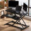 Convertisseur de bureau l 32 po avec plateau pour clavier, convertisseur de bureau assis-debout réglable-133349105