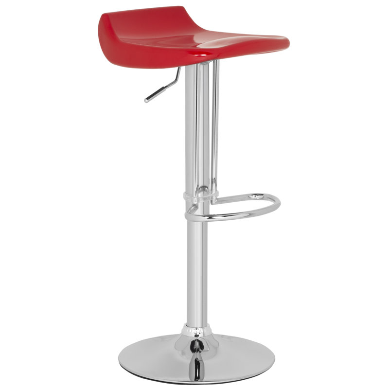 Arub Swivel Adjustable Height Counter Stool with Metal Frame, Red