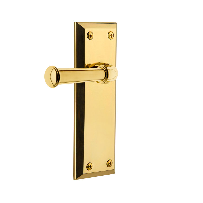 Grandeur Fifth Avenue Plate Double Dummy with Georgetown Lever, Polished Brass