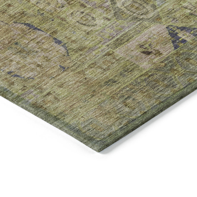 Machine Washable Indoor/Outdoor Xhevrie Aloe Rug, Runner 2'3" x 7'6"