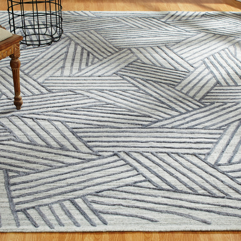 Hojovice Geometric Area Rug in Gray, Rectangle 10' x 14'