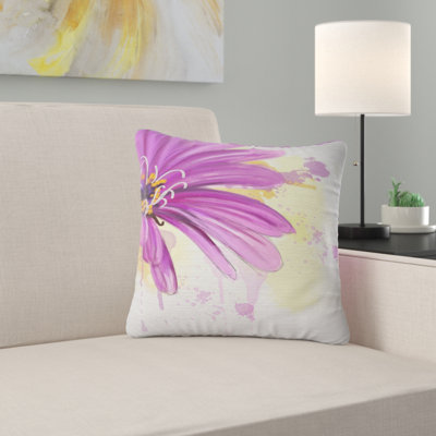 Lovely Purple Flower Watercolor - Floral Printed Pillow