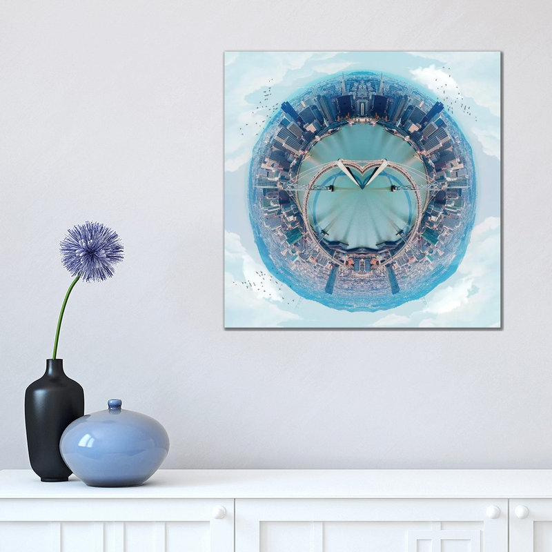 Love San Francisco - Baybridge by Vin Zzep - Wrapped Canvas Print, 45.72cm H x 45.72cm W x 1.91cm D