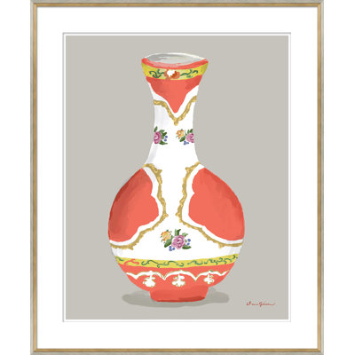 «Minton in Orange» par Dana Gibson - Peinture encadrée sur papier