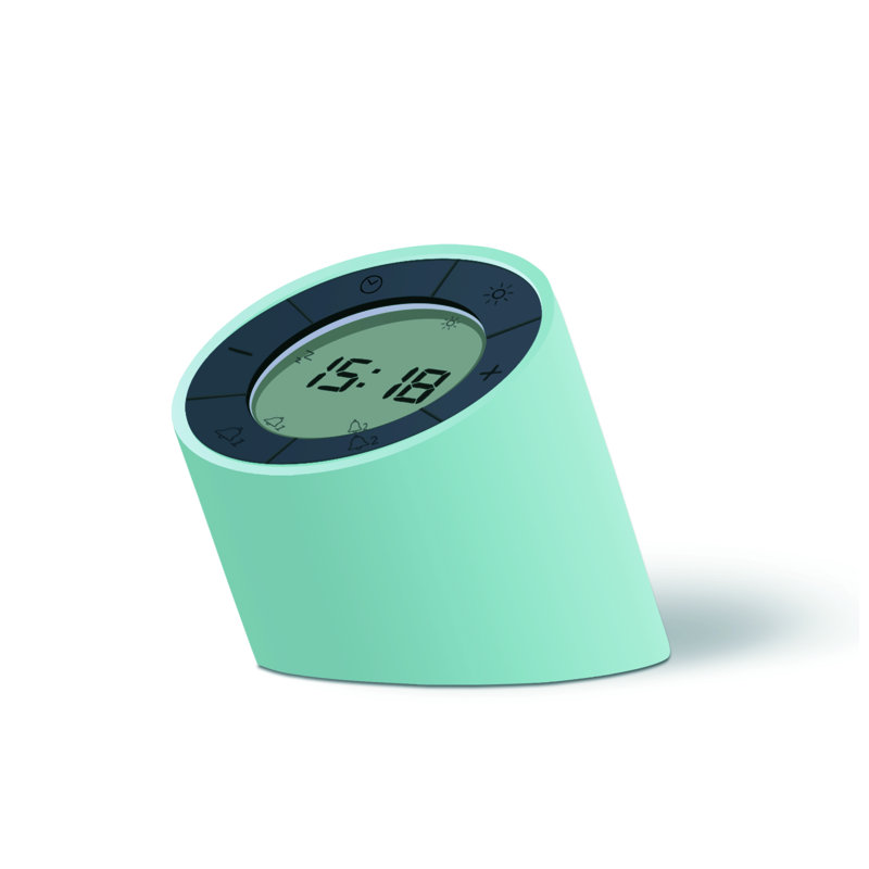 Sleek & Chic Modern Digital Electric Alarm Tabletop Clock, Green