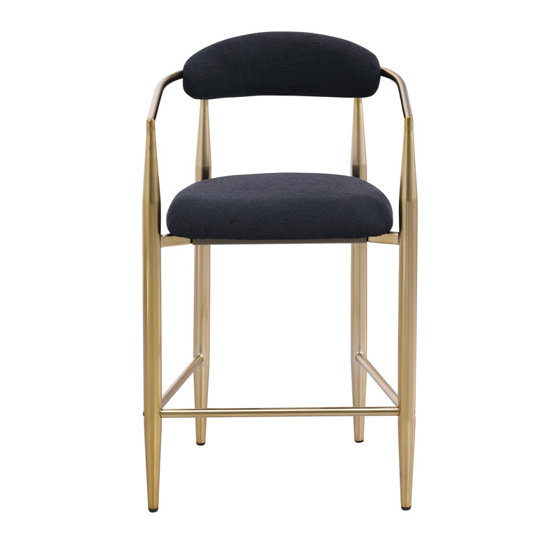 Ensemble de 2 tabourets de bar modernes avec tabourets de bar rembourrés à hauteur de tabouret avec cadre / dossier / accoudoirs en métal pour cuisine / maison / salle à manger