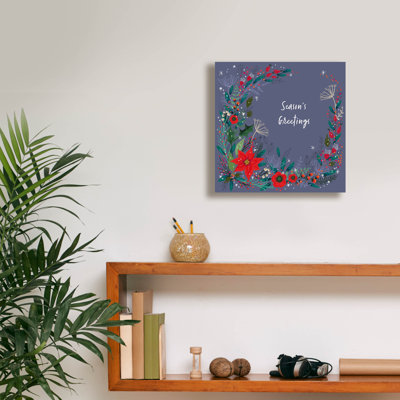 «Poinsettias Floral» par Elle Media Group, art mural sur toile, 12 po x 12 po