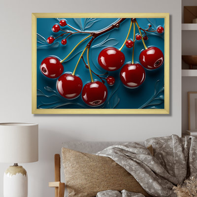 Red Cherry Tree Explosion 1 - Art mural cerise