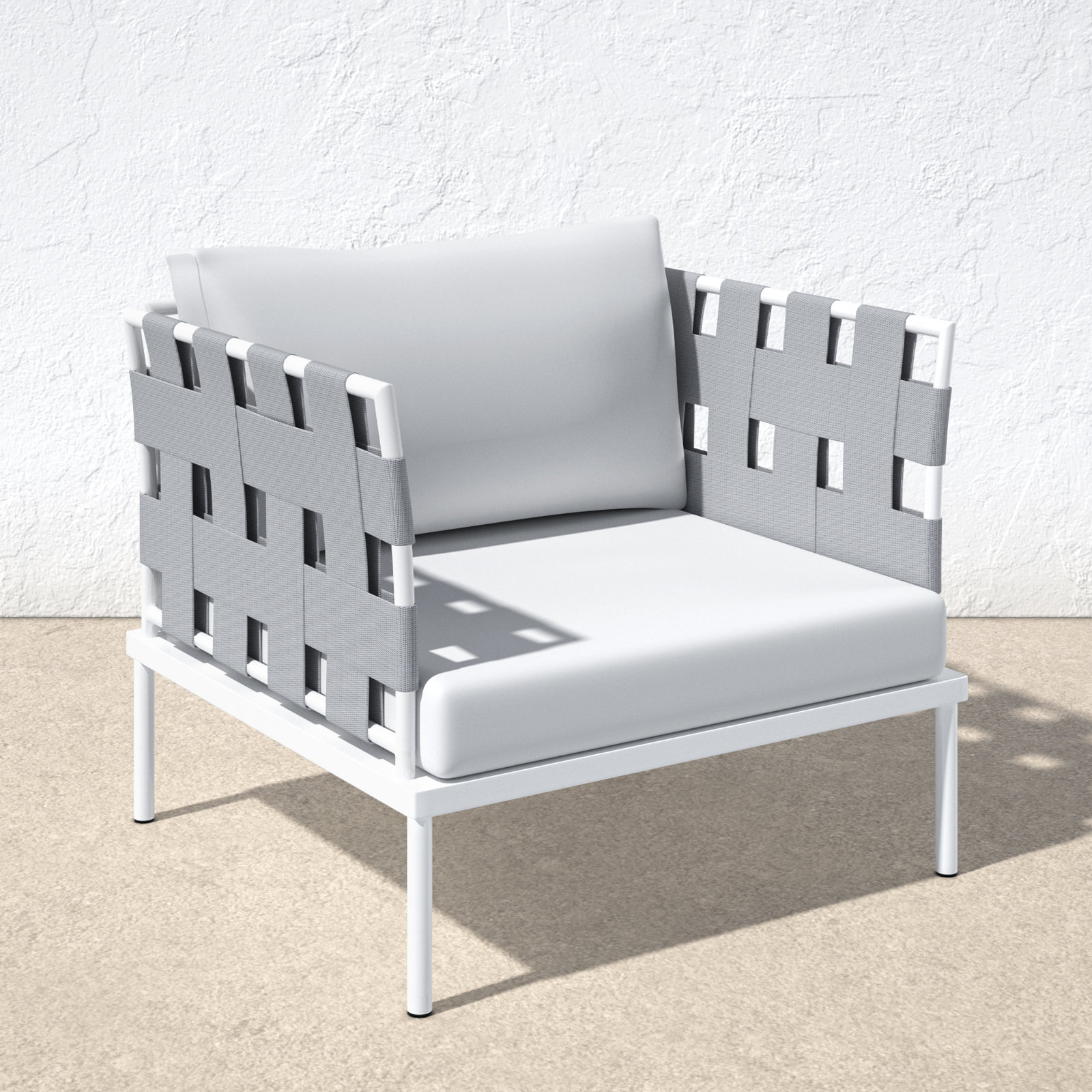Harmony Outdoor Patio Aluminum Armchair, White