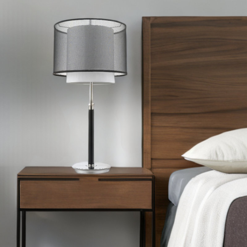 Feng 32" Table Lamp, Linen, Gray