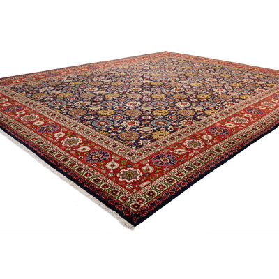 Vintage Purple-navy Traditional Allover Floral 10x13 Living Room Extra Large Oriental Rug