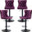 Modern Upholstered Black Swivel Velvet Bar Stools (Set of 4)-959676530-968169768