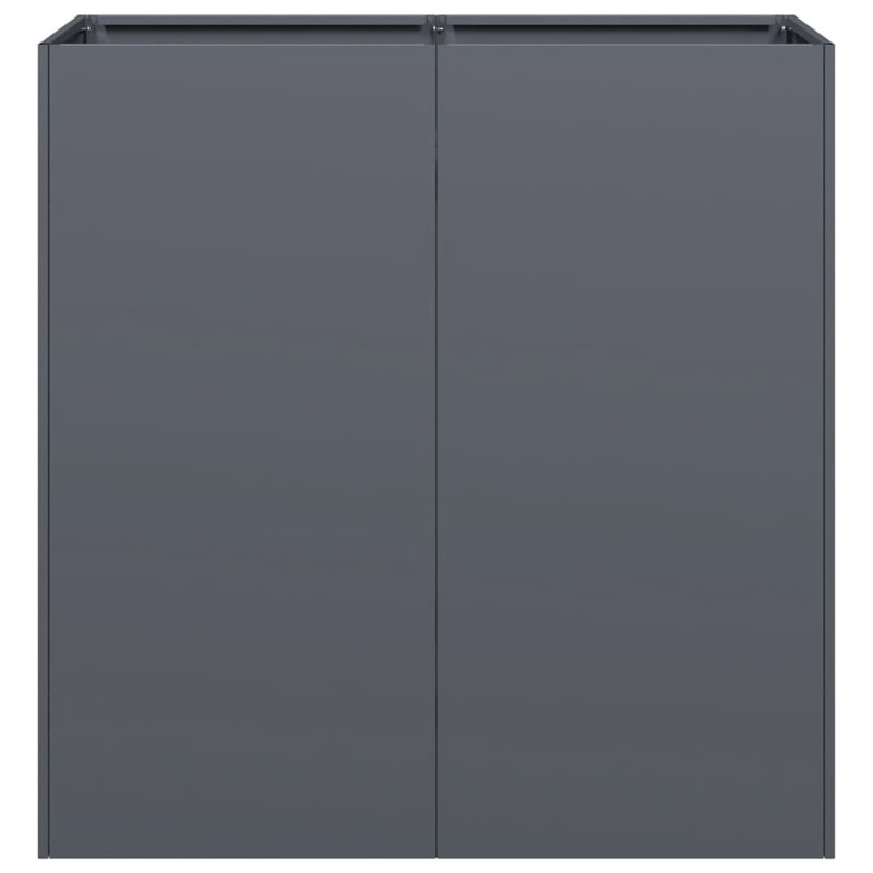 Planter 40x80 Cm Cold-Rolled Steel, 80cm H x 80cm W x 40cm D, Anthracite
