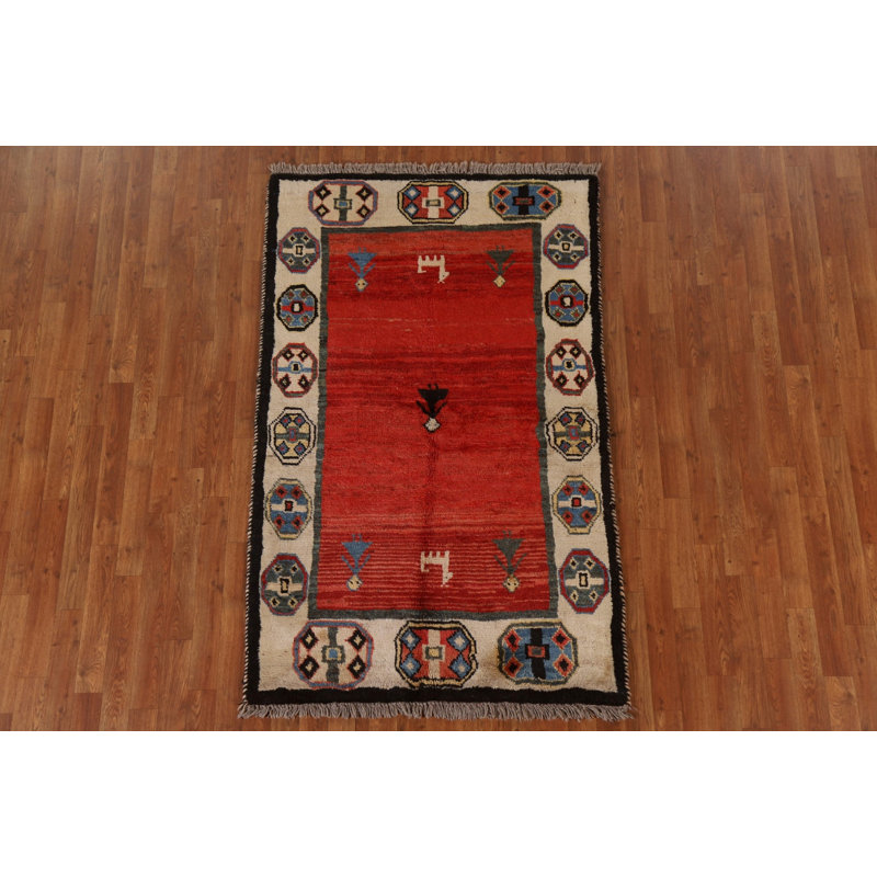 Tapis rouge tribal Gabbeh 4 x 6