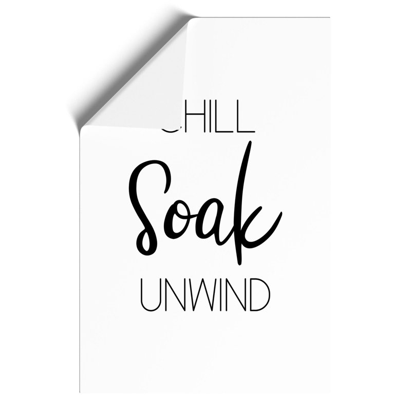Chill Soak Unwind - Frameless Print, 30cm H x 21cm W x 0.1cm D