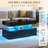 Coffee Table With Led Light, Modern High Gloss Finish Center Table With 2-tier Storage Space, Minimalist Coffee Table For Living Room, Office-205981730