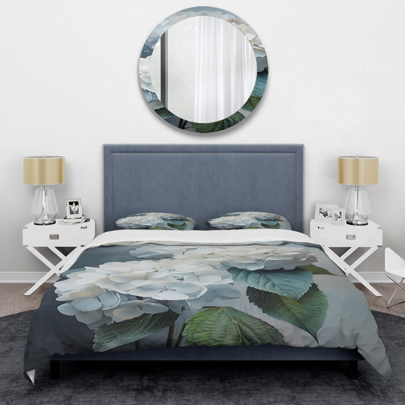 Ensemble de housse de couette White Hydrangea Whispering Hues - Hydrangea, Housse de couette très grand et 2 très grandes t