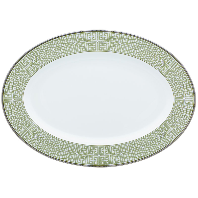 Noritake Infinity Oval Platter, 16", Green Platinum
