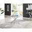 Tierra Modern Chrome Metal & Glass Round Dining Table Set with 4 Upholstered Faux Leather Chairs-87471413-81869540